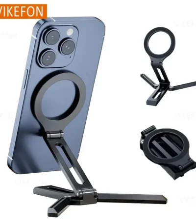 Foldable Magnetic Phone Holder Desktop Lazy Tripod Cell Phone Stand For iPhone 16 15 14 13 12 Pro Max Smartphone Bracket 1