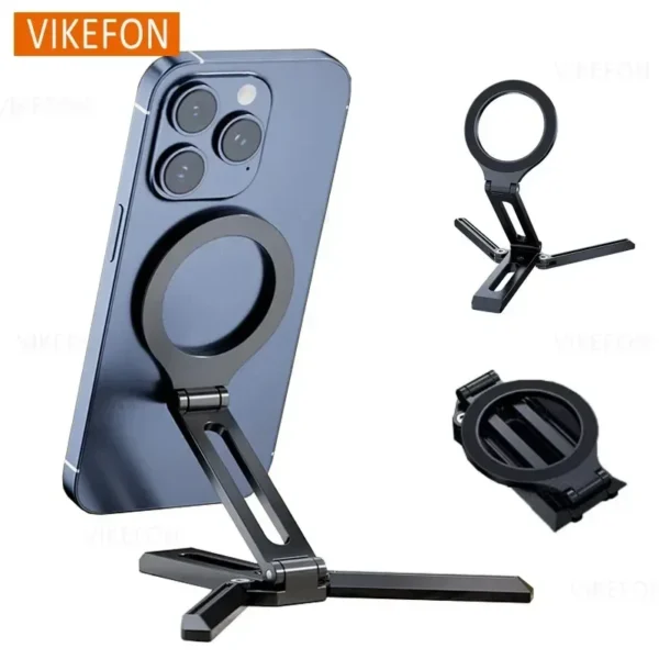 Foldable Magnetic Phone Holder Desktop Lazy Tripod Cell Phone Stand For iPhone 16 15 14 13 12 Pro Max Smartphone Bracket