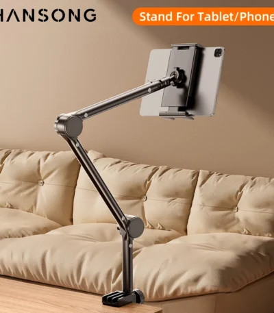 Tablet Holder iPad Desk Stand with 360° Adjustable Foldable Metal Arm Tablet Bracket for Phone Tablet or Other 4~13In Devices 1