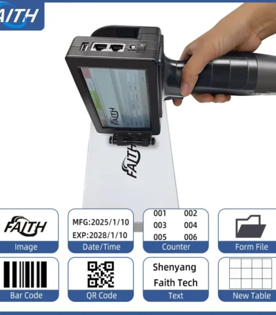 Faith 12.7mm Handheld Inkjet  Printer  Plastic Pipe Bottle Bag Portable Color Printer  Variable Data for  Garment Industry 1