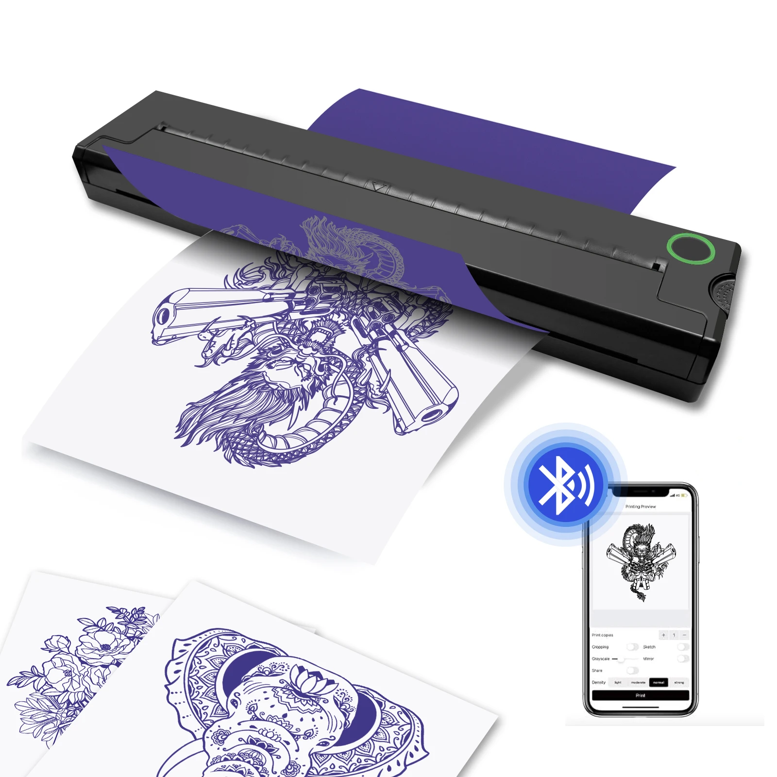 A4 PDF Portable Printer Tattoo Thermal Transfer Sensitive Inkless Paper Bluetooth Wireless Document Use Smartphone Office Word A4 PDF Portable Printer Tattoo Thermal Transfer Sensitive Inkless Paper Bluetooth Wireless Document Use Smartphone Office Word