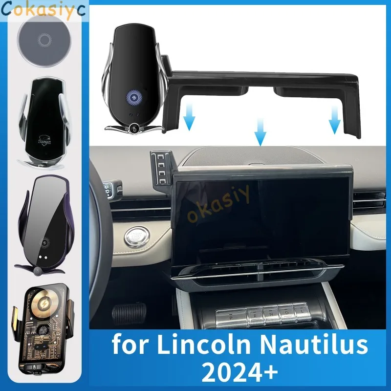 for Lincoln Nautilus 2024 2025 Car phone holder Charging Bracket Navigation Stand Auto Accessories 1