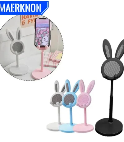 Cute Cartoon Bunny Phone Holder Adjustable Lazy Desktop Mobile Phone Stand Universal Smartphone Holder For iPhone Samsung Xiaomi 1