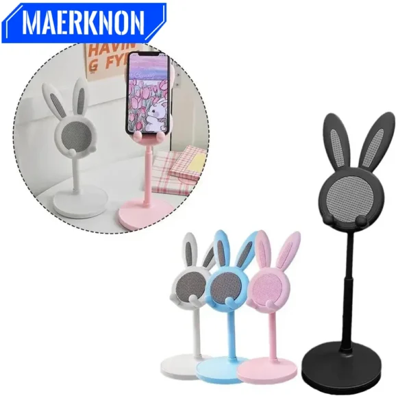 Cute Cartoon Bunny Phone Holder Adjustable Lazy Desktop Mobile Phone Stand Universal Smartphone Holder For iPhone Samsung Xiaomi