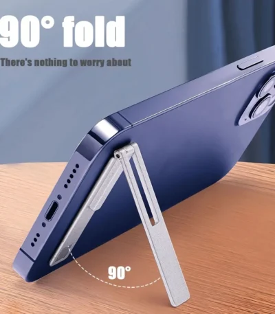 Universal Mobile Phone Holder Bracket Magnetic Ultra Thin Foldable Metal Alloy Desktop Cell Phone Stand For iPhone 15 13 Xiaomi 1