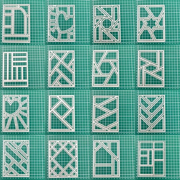 2024 New Arrival 14*10cm Rectangle Splicing Layer Background Frame Metal Cutting Dies for Scrapbook Photo Album Card Making