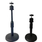 Desktop Round Base Extendable Monopod with Clip Mount Holder Ball Head for Mobile Phones Microphones Live Blogger Stands Tripod