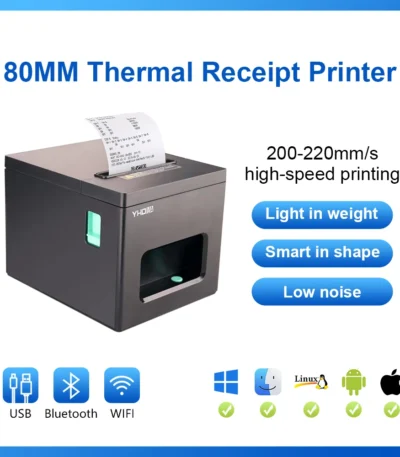 Thermal Printer,80mm USB/USB+LAN/USB+BT/USB+BT+LAN+WIFI/USB+WIFI ESC/POS Printer, Compatible with Windows/Linux/MAC OS(YHD-8390) 1