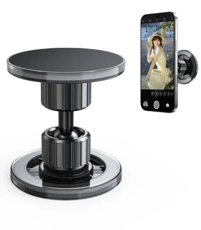 Oatsbasf Double-sided Magnetic Metal Phone Holder Stand Portable Dual Magnet GPS Phone Mount Stand Universal for iPhone Samsung 1