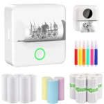 Thermal Mini Printer Portable Inkless Sticker Cut Small Pocket Printer for DIY 57mm Photo Print Christmas Halloween Gift Note