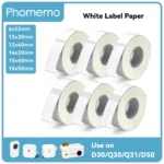 Phomemo 3 Rolls Q30 White Sticker Waterproof Paper Adhesive Label White Anti-Oil For Q30 D30 Mini Portable Thermal Printer Tape