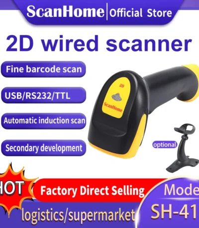 ScanHome Handheld Barcode Scanner Bar Code Reader 1D/2D QR codePDF417 USB RS232TTLserial Code Scanning Machine SH-410 1