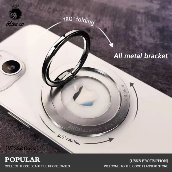 Ring Holder Compatible with Magsafe for iPhone 17-12 Series, Grip Holder Compatible with Samsung, Motorola, Stand Ring Holder
