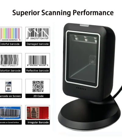 Barcode scanner 2D all-round desktop automatic sensing data matrix reader supermarket usb barcode reader 1D 2D QR code 1