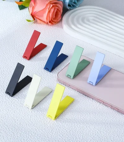 New Ultra Thin Mobile Phone Holder Universal Metal Desktop Cellphone Compact Stand Foldable Bracket Kickstand for iPhone Xiaomi 1