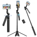 Auto Face Tracking Tripod 360° Rotation, 71″ Extendable Phone Tripod Selfie Stick Smart Tracking Phone Holder for iPhone Videos
