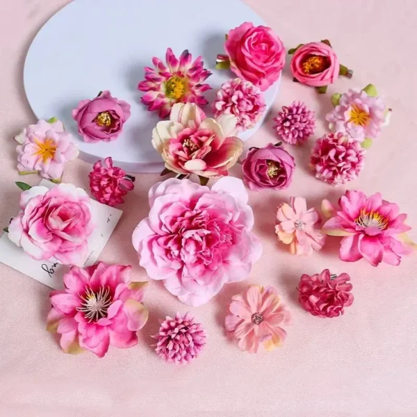 Mix Rose Artificial Flowers for Wedding Decoration Fake Flowers Home Decor DIY Bouquet Craft Garlands Scrapbook Gift Accessories