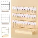 1pc Fashion 3 Tier 15 Hooks Earrings Display Stand Necklace Bracelet Pendant Earring Jewelry Storage Rack Counter Showcase Props