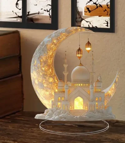 Ramadan Festival 2D Acrylic Moon Craft Ornaments 2025 New Eid Al-fitr Mubarak Decorations Islamic Muslim Home Party Table Gift 1
