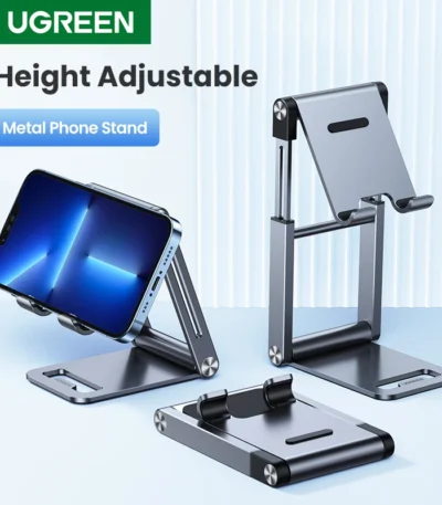 UGREEN Phone Holder Foldable Aluminum Cell Phone Stand Tablet Stand Support Mobile Phone iPhone 15 14 Pro Xiaomi Samsung Huawei 1