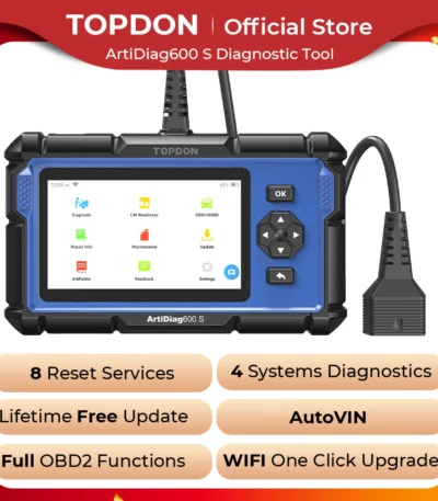TOPDON ArtiDiag600S OBD2 Scanner Automotive Diagnostic Tool Code Reader Oil/BMS/ABS/SAS/EPB/DPF/TPMS/Throttle Engine Test Scan 1