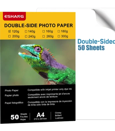 50 Sheets Double Sided Photo Paper High Glossy Photographic Paper 8.3x11.7 Inch 32lbs Compatible with Inkjet Printer 120GSM 1