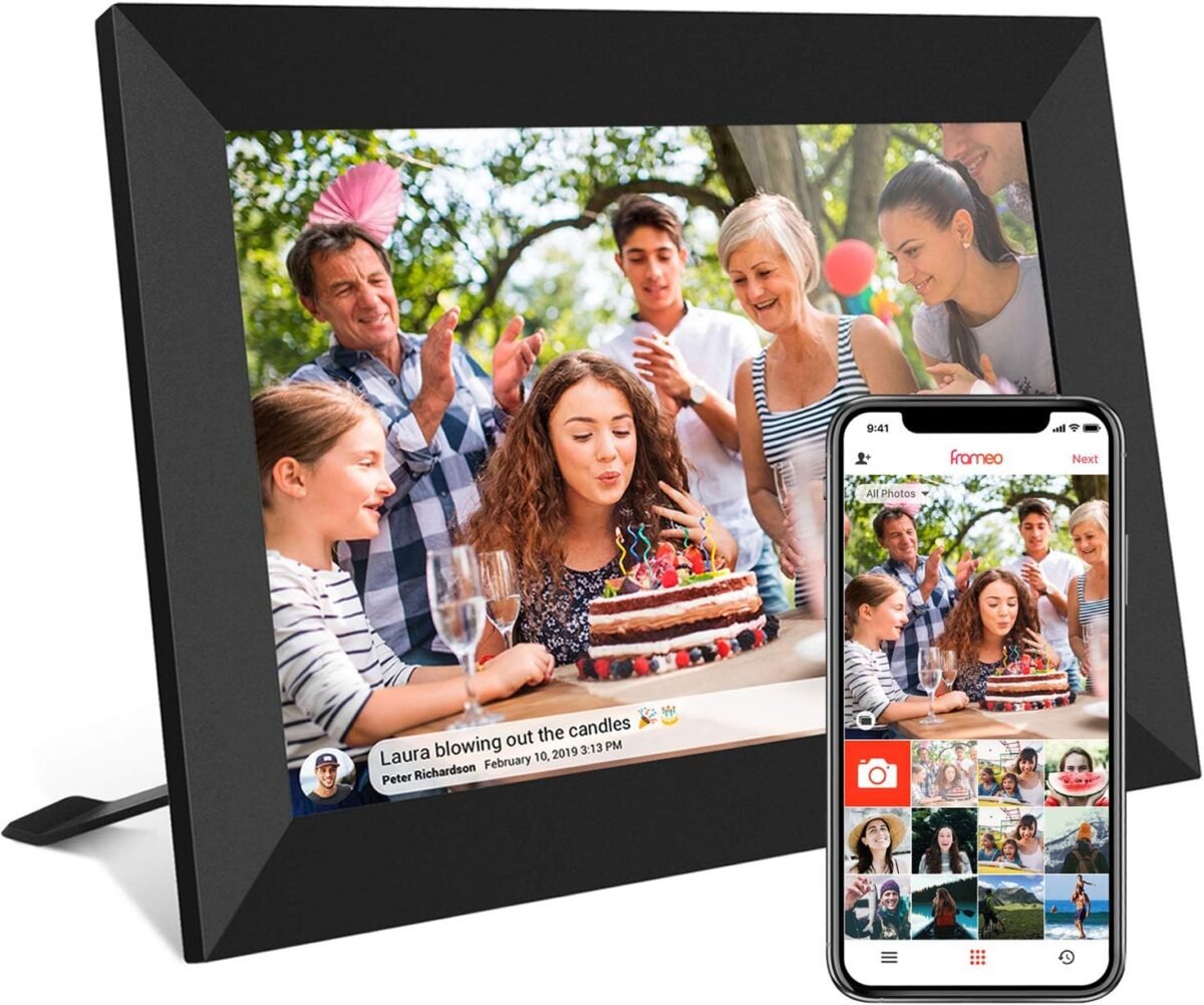 32gb frameo 10.1 inch smart wifi digital photo frame 1280x800 ips lcd touch screen auto rotate portrait and landscape built in 32gb memory share moments instantly via frameo app from anywhere.jpg