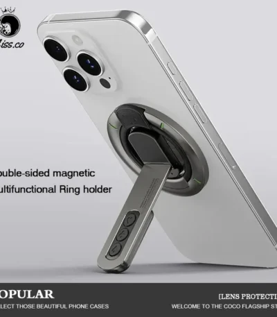 Double-sided Magnetic Luminous Mobile Phone Holder 360° Rotation Decompression Design Zinc Alloy Ultra-thin Portable 1