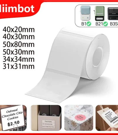 Niimbot Thermal White Label 20-50mm Waterproof Color Round Paper Adhesive Label Uv Paper For B1/B21/B3S Mini Printer Label Maker 1