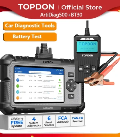 TOPDON ArtiDiag500 Car Diagnostic Tools OBD2 Scanner Engine/ABS/SRS/Transmission Automotive Tool OBD2 Code Reader With BT30 1