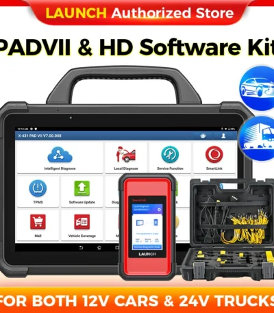 X-431 LAUNCH PAD 7 & Heavy Duty Software Kit 12V Car 24V Truck Diagnostic Tool Automotive Scanner Auto Scan Autoscanner Diagnost 1
