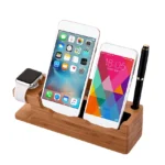 Wooden Charging Dock Station Mobile Phone Holder Stand For Phone Watch Desk Phone Holder Stand