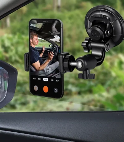 Mini Tripod Car Windshield Phone Holder Tripod Dashboard Wall Phone Holder Suction Cup Tiktok Stand For iPhone Samsung Huawei 1