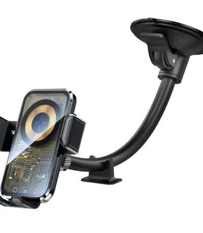 Car Windshield Phone Stand Wireless Charger Mount Truck Window Dashboard Phones Holder Sucker Long Arm for iPhone Xiaomi 1