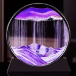 3D Moving Sand Art Picture Round Glass Deep Sea Sandscape Hourglass Quicksand Craft Flowing Sand Painting Office Home Decor Gift