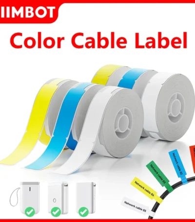 Niimbot Color Cable Label Waterproof Thermal Stickers Roll Tag Printing Adhesive Paper For D110/D11/D101 Mini Portable Printer 1