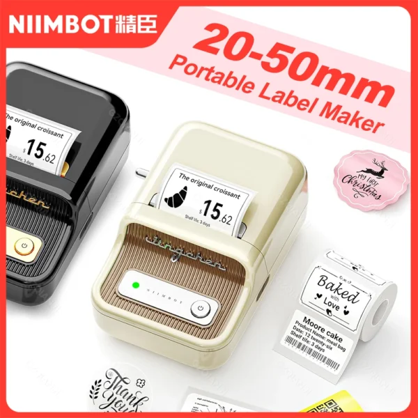 Niimbot B1 B21 Mini Portable Thermal Label Printer Office Supplies Adhesive Sticker Printers No Ink For Phone with Paper Rolls