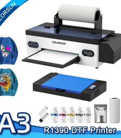 Colorsun A3 DTF Printer Direct to Film T-Shirt Printing Machine For Epson 1390 Impresora A3 dtf For T-Shirt Hoodies Textlie 1
