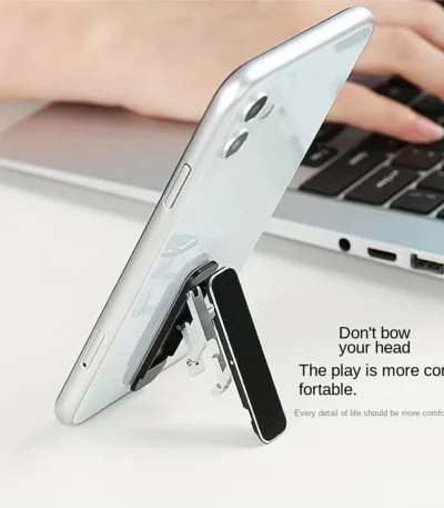 Folding Mini Metal Phone Holder Silicone Foldable Desktop Stand 360 Rotating Universal Mobile Phone Desk Bracket 1