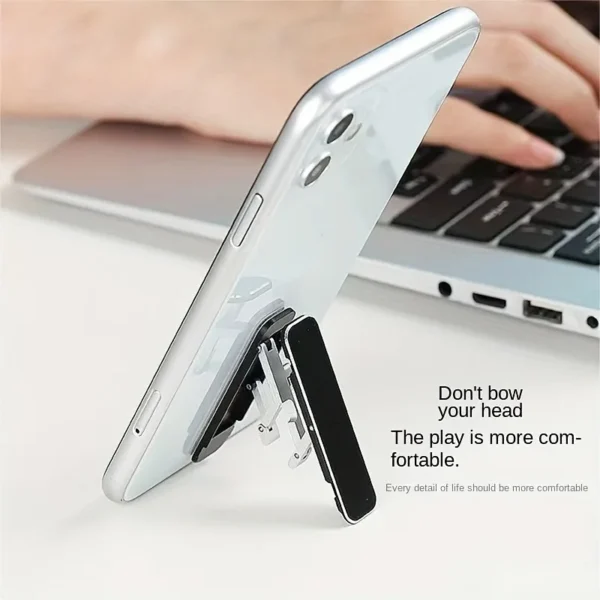 Folding Mini Metal Phone Holder Silicone Foldable Desktop Stand 360 Rotating Universal Mobile Phone Desk Bracket