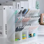 Creative Transparent Oblique Insert Pen Holder Student Desktop Pen Bucket Storage Box Stationery Organizer Office Pen Holder