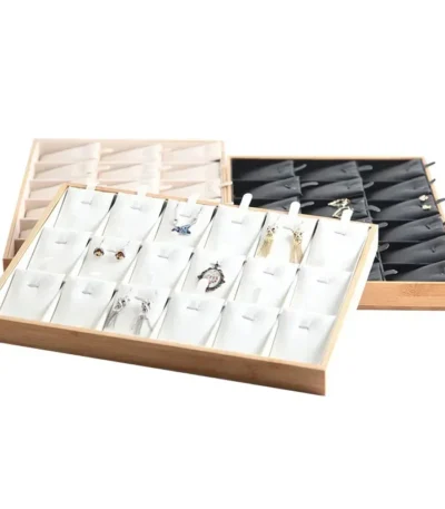 New Bamboo and Wood Jewelry Plate Necklace Pendant Display Plate Bracelet Jade Jewelry Jewelry Storage Box Jewelry Rack 1