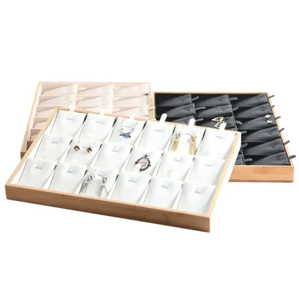 New Bamboo and Wood Jewelry Plate Necklace Pendant Display Plate Bracelet Jade Jewelry Jewelry Storage Box Jewelry Rack