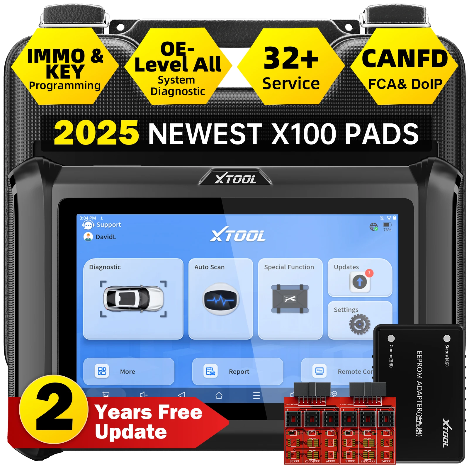 XTOOL X100 PADS Key Programmer Read/Write IMMO Chip Programming Smart Key Car Diagnostic Tool Automotive Scanner CANFD DOIP FCA XTOOL X100 PADS Key Programmer Read/Write IMMO Chip Programming Smart Key Car Diagnostic Tool Automotive Scanner CANFD DOIP FCA