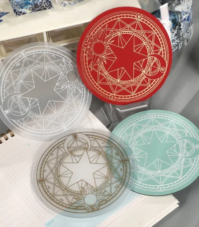 JIANWU Circular Magic Circle Pattern Backing Plate Cutting Board Cutting Mats Creative DIY Journal Student Supplies Stationery 1