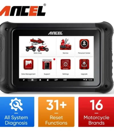 ANCEL MT700 OBD2 Motorcycle Scanner Full System Diagnostic Tool  Oil Reset ABS Bleeding ECU Coding Active Test for Motorcycle 1