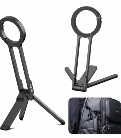 Carabiner-Mounted Phone Tripod for iPhone 16 15 14 13 Pro Max Dual-sided Magnet Tripod Desk Mount Phone Handle for Livestreaming 1