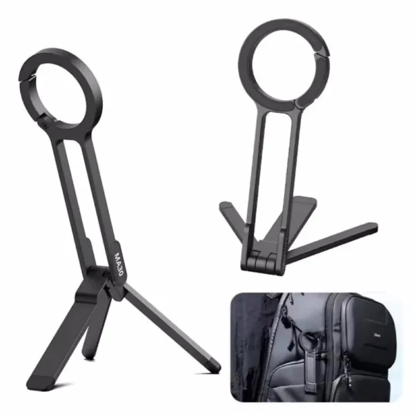 Carabiner-Mounted Phone Tripod for iPhone 16 15 14 13 Pro Max Dual-sided Magnet Tripod Desk Mount Phone Handle for Livestreaming