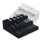 3 Layers Step Type Velvet Jewelry Bracelet Bangle Rings Display Case Storage Organizer Holder Stand Rack