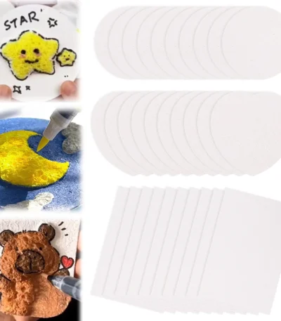 26/36Pcs 3D Drawing Magic Canvas Sponge with Water Brush DIY Art Foam Texture Painting Paper Kids Birthday Party Christmas Gifts 1